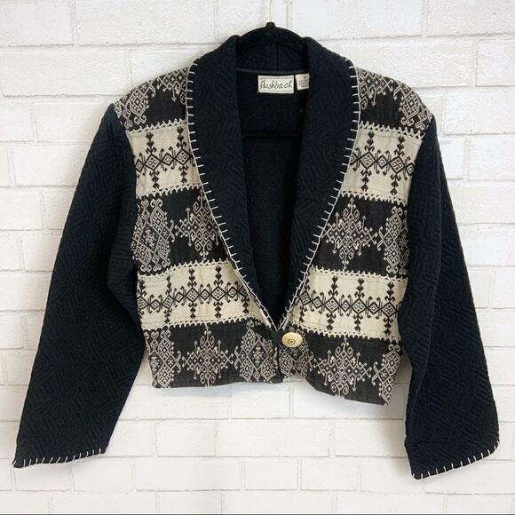 Vtg Flashback Western Style Crop Quilt Jacket T3 - Picture 1 of 7